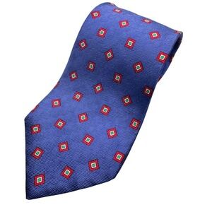 Chaps by Ralph Lauren Geometric Woven Men's Necktie Blue Red Green‎ Professional